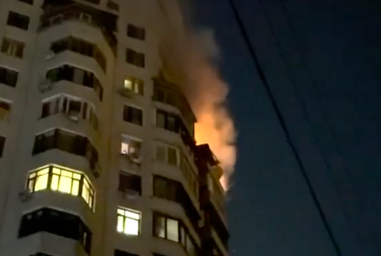 DSNS Kiev/Associated Press Russian drones hit civilian infrastructure across the Ukrainian capital including several residential buildings, a pre-school facility and administrative buildings, according to officials. At least four people were injured by the strikes.