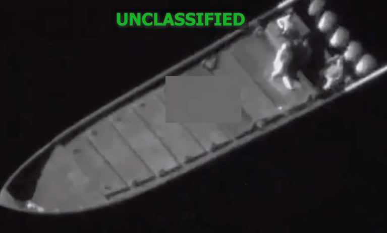 Operation Southern Spear strike on Feb. 16 (photo taken from video posted on U.S. Southern Command X account).