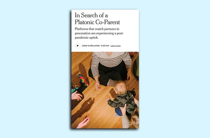 (via New York Times) co-parenting family culture