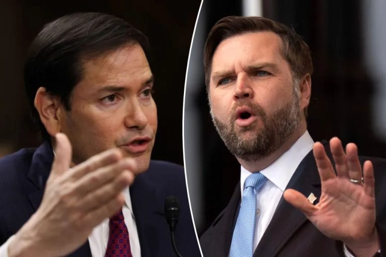 Collage of Secretary of State Marco Rubio and Vice President JD Vance.