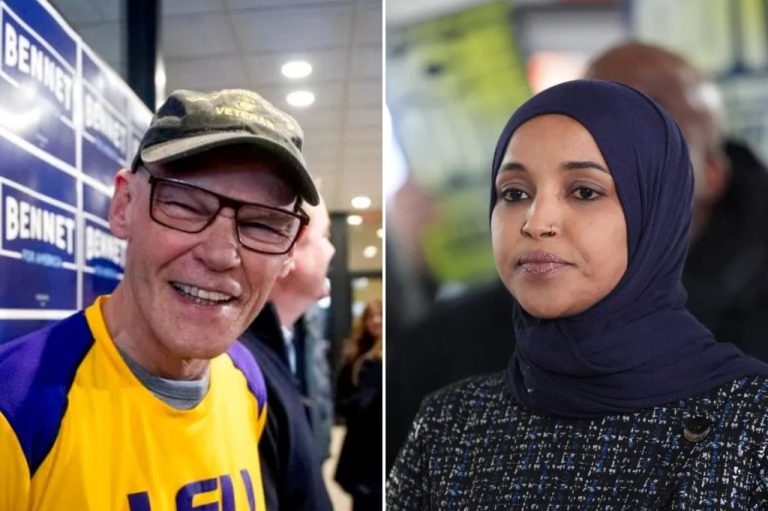James Carville and Ilhan Omar.