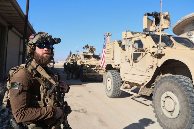 A U.S. soldier in Syria.