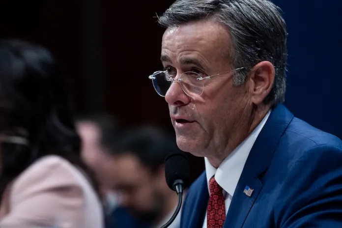 CIA Director John Ratcliffe, Director of National Intelligence Tulsi Gabbard, and FBI Director Kash Patel testify in front of the House Intelligence Committee on March 19, 2026.