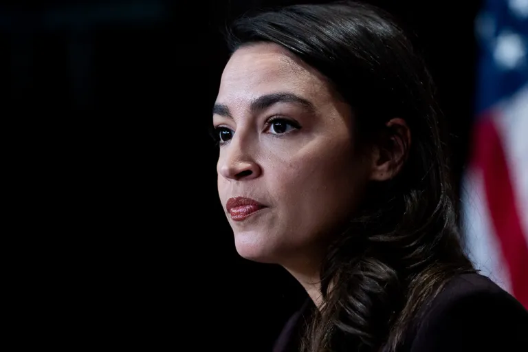 Rep. Alexandria Ocasio-Cortez (D-NY) speaks at a press conference.
