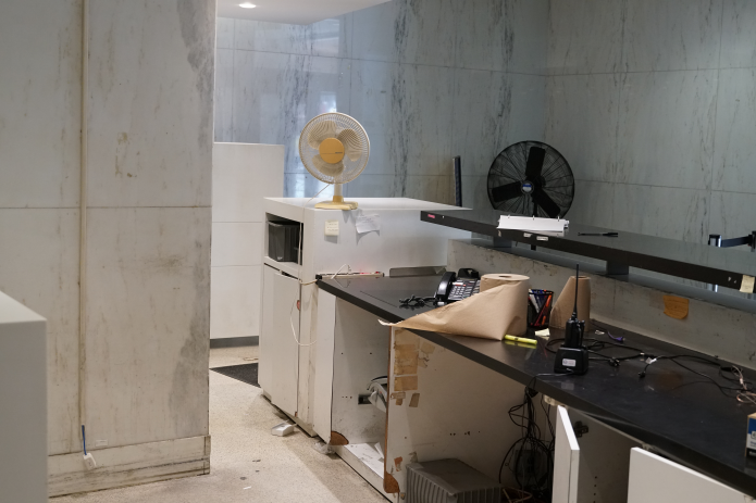 Vacant desk at the sold building 