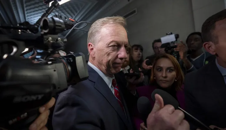 Rep. Kevin Hern, R-Okla., departs as Republicans meet to decide who to nominate to be the new House speaker, on Capitol Hill in Washington, Tuesday, Oct. 24, 2023. (AP Photo/Alex Brandon)