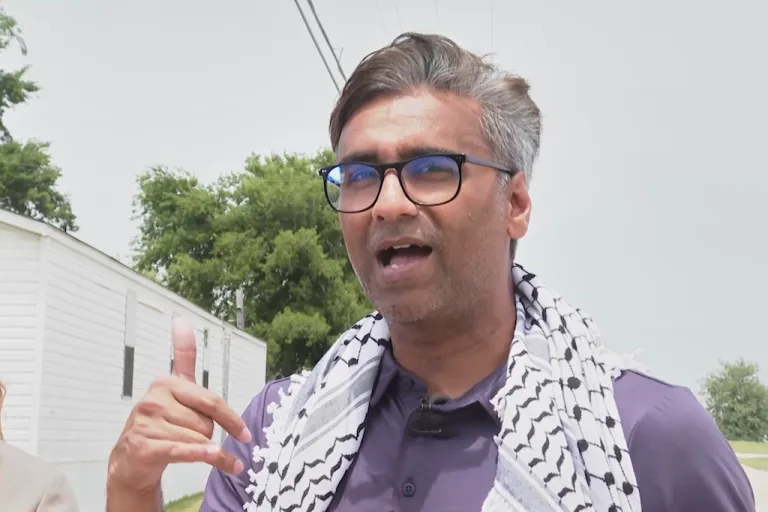 FILE - Badar Khan Suri, a Georgetown University scholar from India, speaks after he was released from immigration detention facility, May 14, 2025, in Alvarado, Texas. (AP Photo/Kendria LaFleur, file) Screenshot