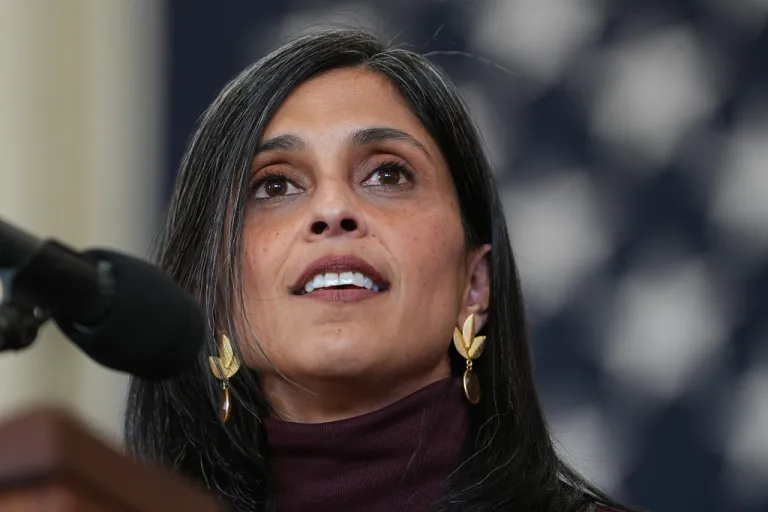 Second lady Usha Vance arrives to speak in the Mega Hangar at the Marine Corps Air Station New River in Jacksonville, N.C.
