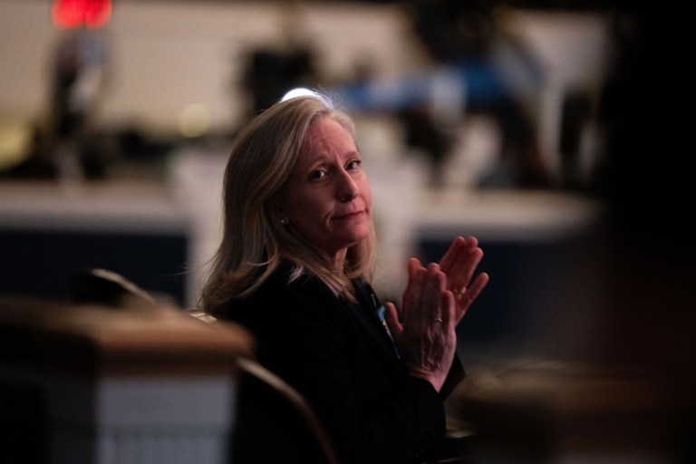 Virginia Gov. Abigail Spanberger at an event honoring the 67 people killed in the 2025 midair collision near Washington Reagan National Airport, Wednesday, Jan. 28, 2026, in Washington.