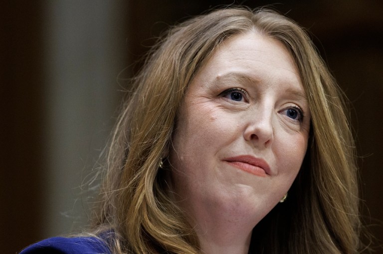 Dr. Casey Means testifies during a Senate Health, Education Labor and Pension Committee confirmation Hearing for U.S. Surgeon General on Capitol Hill Wednesday, Feb. 25, 2026, in Washington. (AP Photo/Tom Brenner)