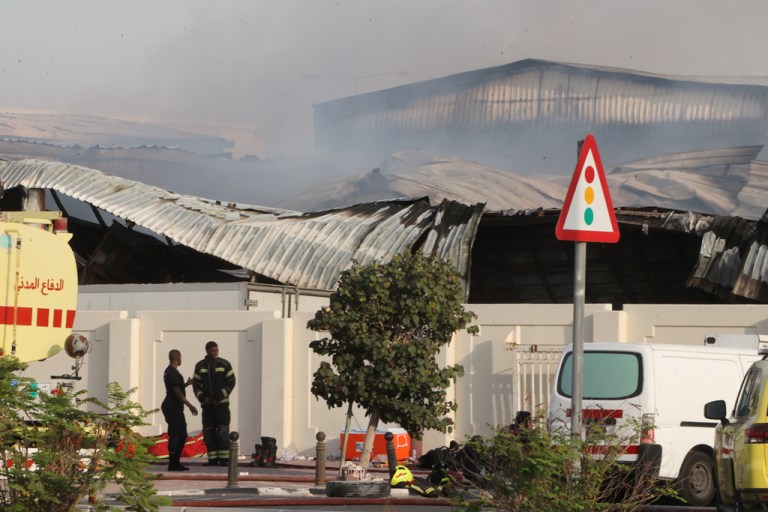 Warehouse in Qatar that was destroyed by Iranian strikes