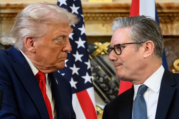 U.S. President Donald Trump and and British Prime Minister Keir Starmer.