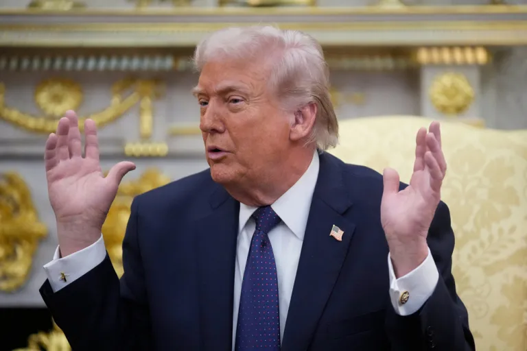 President Donald Trump denied Tuesday that Israel was responsible for enmeshing the United States in a brewing war with Iran. (AP Photo/Mark Schiefelbein)