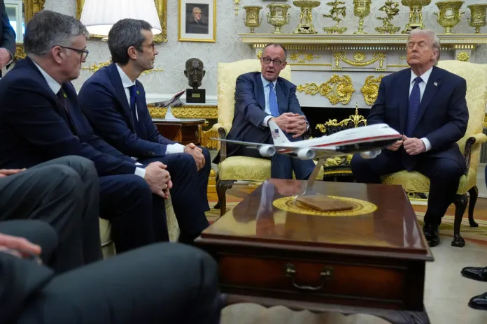 Merz sits with Trump in the Oval Office