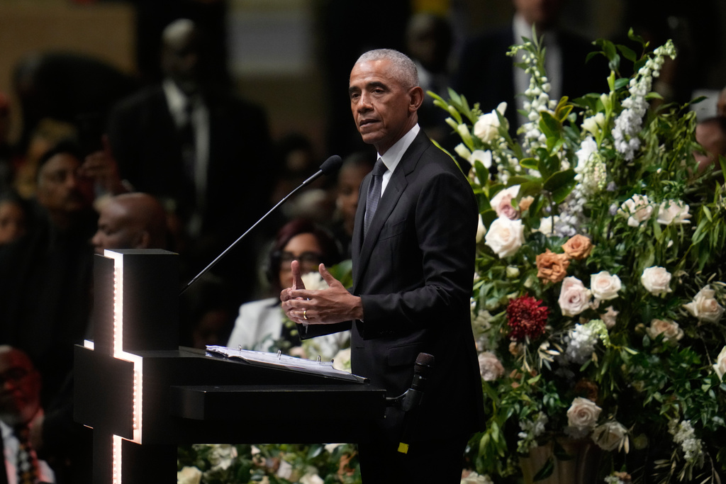 Obama says it’s ‘hard to hope’ in Trump era during Jesse Jackson funeral