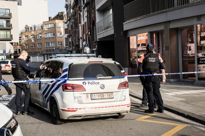 Police secure an area after a blast near a synagogue.