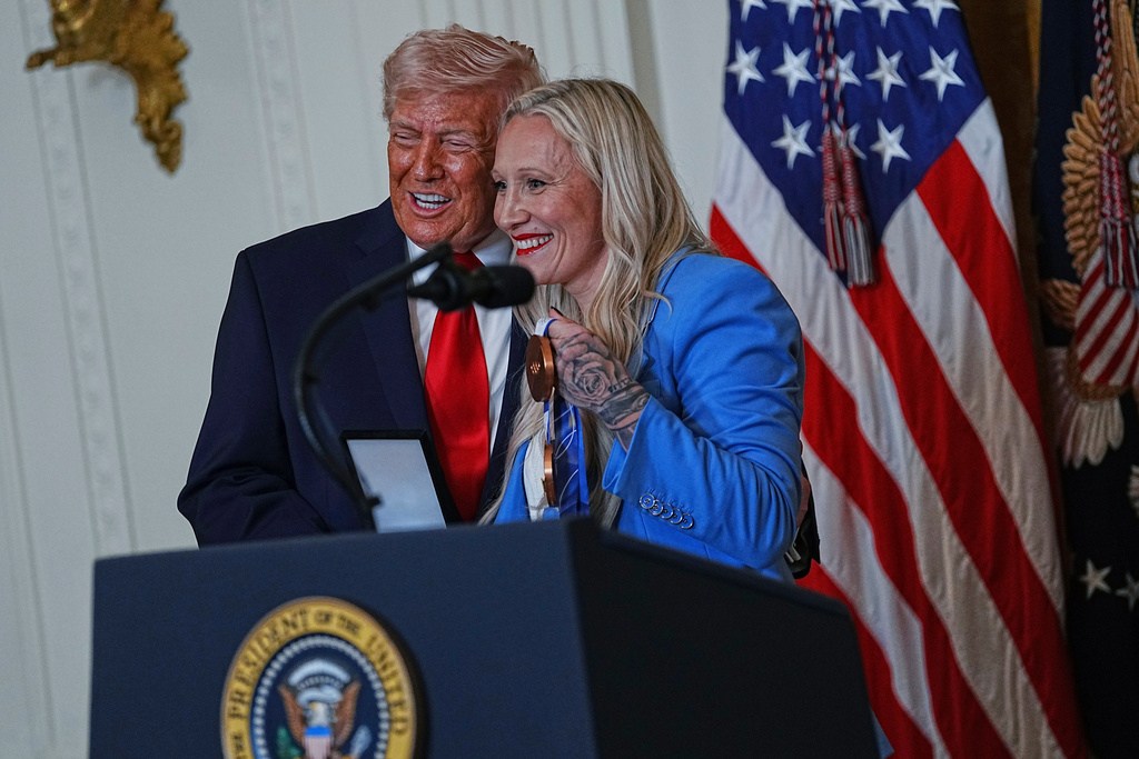 Olympic bobsledder awards Trump her ‘Order of Ikkos’ medal