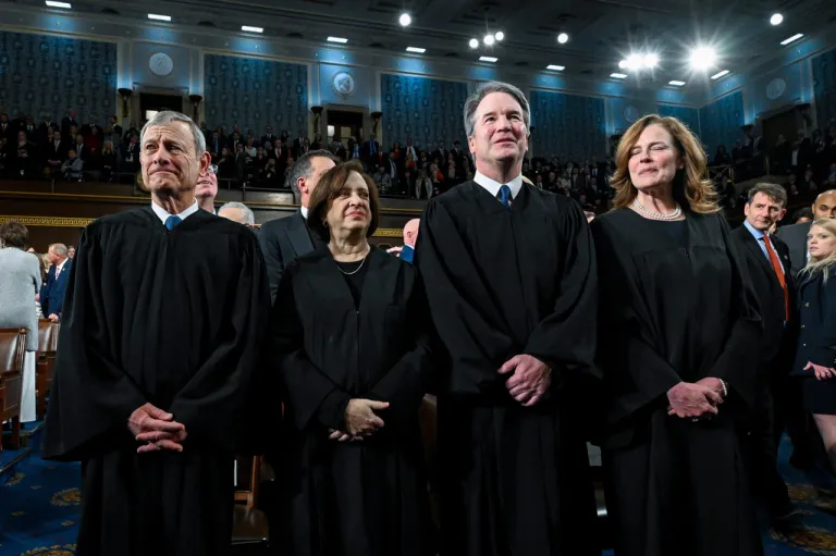 Chief Justice John Roberts, Justice Elena Kagan, Justice Brett Kavanaugh and Justice Amy Coney Barrett