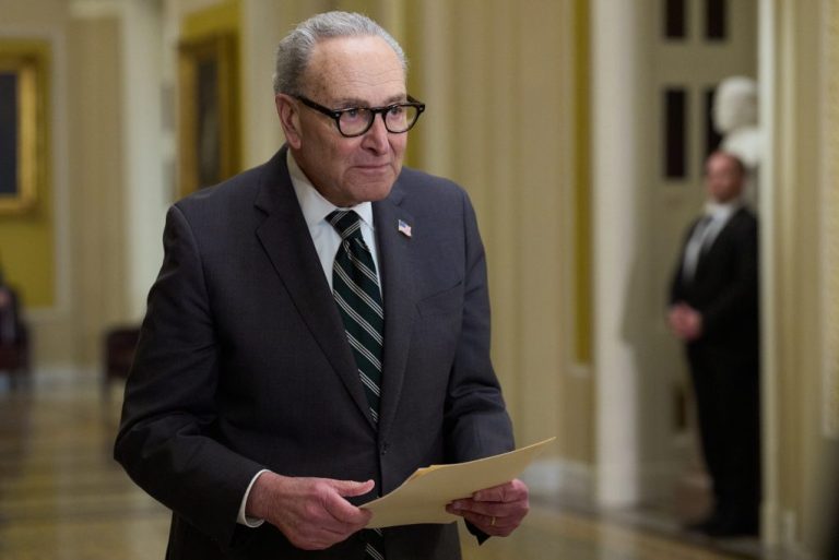 Senate Minority Leader Chuck Schumer, D-N.Y., attends a news conference, Tuesday, March 17, 2026, on Capitol Hill, in Washington. (AP Photo/Jacquelyn Martin)