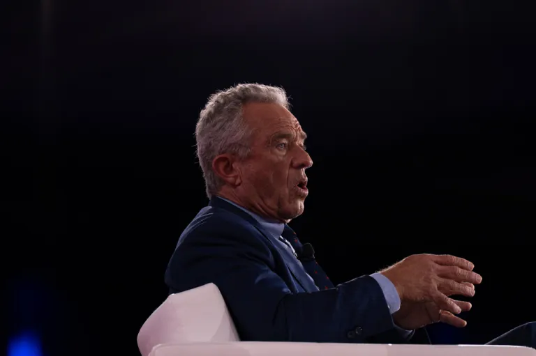 Secretary of Health and Human Services Robert F. Kennedy, Jr. speaks during a fireside chat with CPAC Senior Fellow Mercedes Schlapp at the Conservative Political Action Conference (CPAC) in Dallas, Saturday, March 28, 2026. (AP Photo/Gabriela Passos)