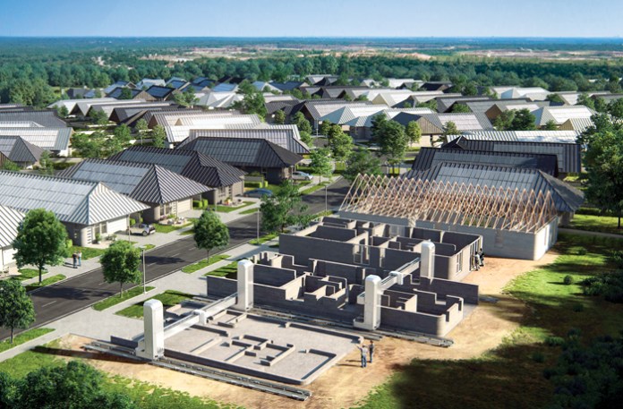 3D-printed homes at Wolf Ranch in Georgetown, Texas, mark the state’s first large-scale development of their kind, with 100 homes. (Newscom)