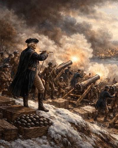 Washington at Dorchester Heights (Photo public domain).