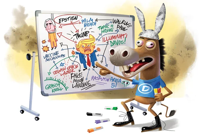 Progressives conspiracy theories Epstein