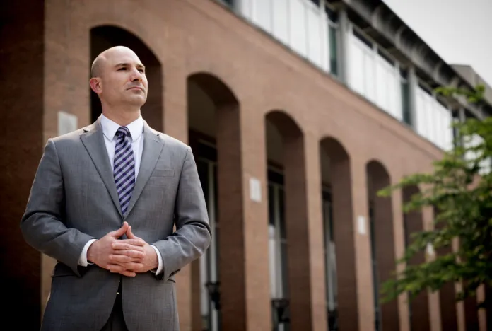 FAIRFAX, VA -JUNE 08: Fairfax prosecutor Steve Descano photographed in Fairfax, Virginia on June 08, 2023. The rise of teenagers using ghost guns. (Photo by Marvin Joseph/The Washington Post via Getty Images)