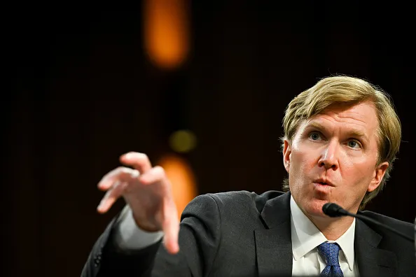 Elbridge Colby, under secretary of defense for policy, during a Senate Armed Services Committee hearing in Washington, DC, US, on Tuesday, March 3, 2026. The Pentagon's top strategy official acknowledged that the US operations against Iran are outside the scope of the Trump administration's plans to have allies and partners pick up more of the burden for collective security.