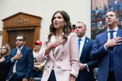 WATCH: The awkward moment Noem takes the stage shortly after being fired by Trump