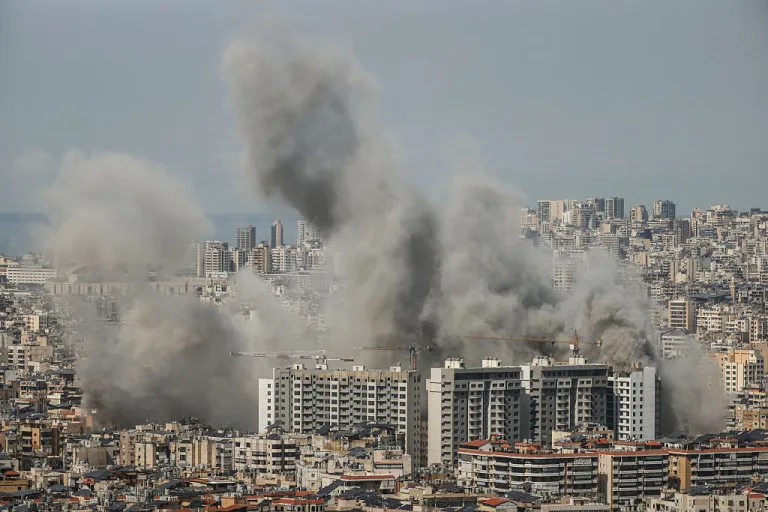 Smoke rises from the site of an Israeli airstrike that targeted an area in Beirut's southern suburbs on March 6, 2026. Fresh strikes rocked Iran and Lebanon on March 6, as Israel vowed to escalate to a new phase in the Middle East war that has spiralled rapidly throughout the region and beyond. (Photo by IBRAHIM AMRO / AFP via Getty Images)