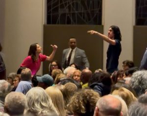 Pro-Palestinian protests break out at Cory Booker synagogue book tour event