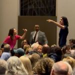 Pro-Palestine protests at Cory Booker synagogue book tour event