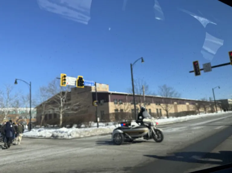 ICE protesters at a recent rally on East Carson Street directed by city of Pittsburgh police officers.