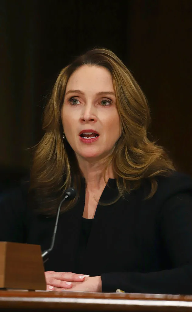 Nancy Brasel, President Donald Trump's nominee to be a District Court Judge for the District Court of Minnesota, gives testimony during a Senate Judiciary Committee hearing.