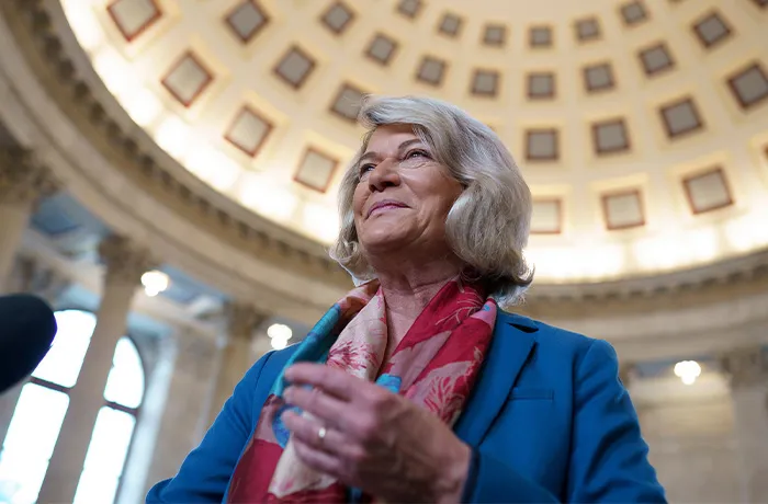Sen. Cynthia Lummis (R-WY) is among nine senators not seeking reelection in November 2026. (J. Scott Applewhite/AP)