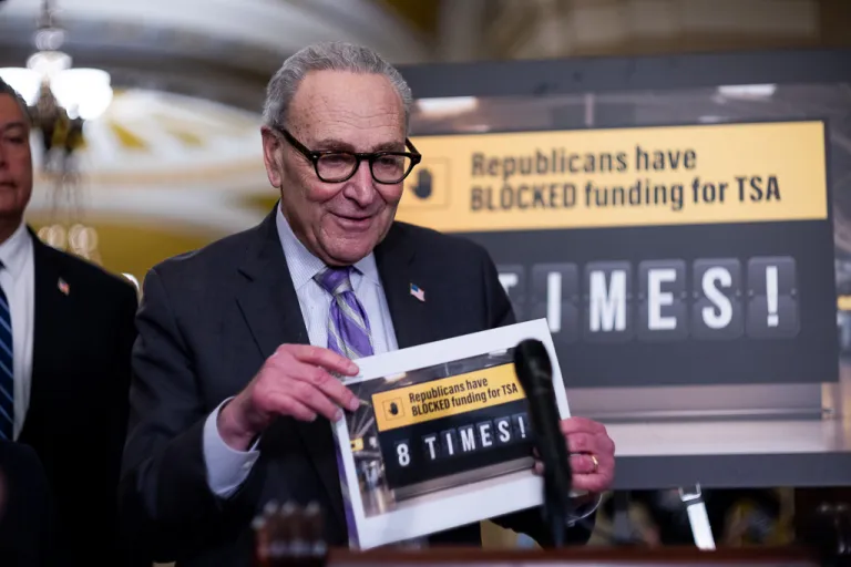 Senate Minority Leader Chuck Schumer (D-NY) speaks during a Senate luncheon press conference.