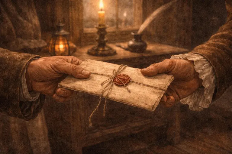 Revolutionary War era painting depicting correspondence at the time (Photo courtesy of Mount Vernon).