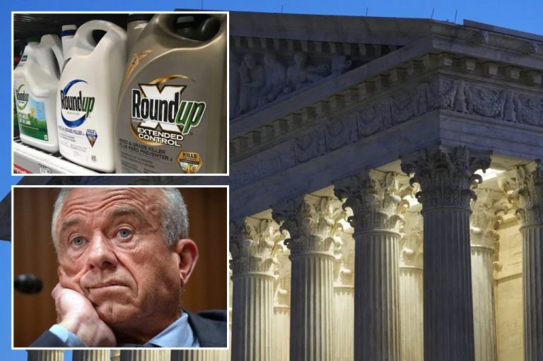 Collage featuring RoundUp, HHS Secretary Robert F. Kennedy Jr., and the Supreme Court building.