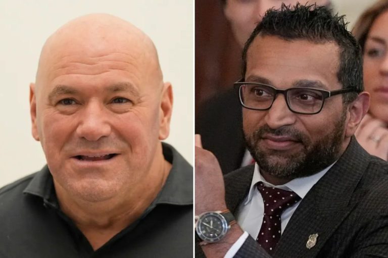 UFC CEO and President Dana White and FBI Director Kash Patel