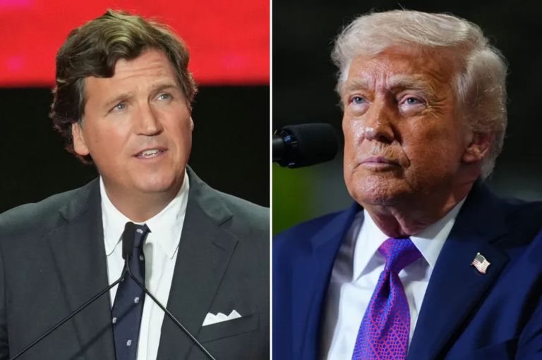 Tucker Carlson and Donald Trump.
