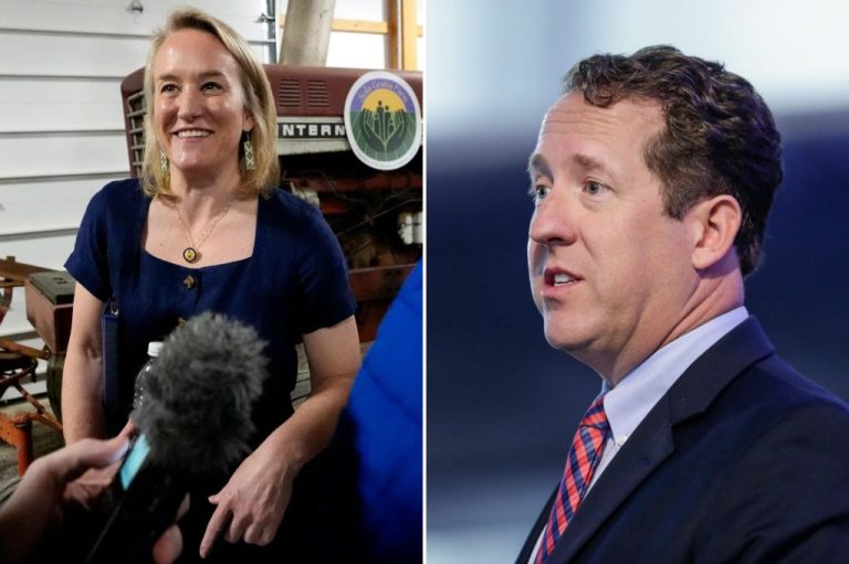 Collage of Reps. Adrian Smith (R-NE) and Nikki Budzinski (D-IL).