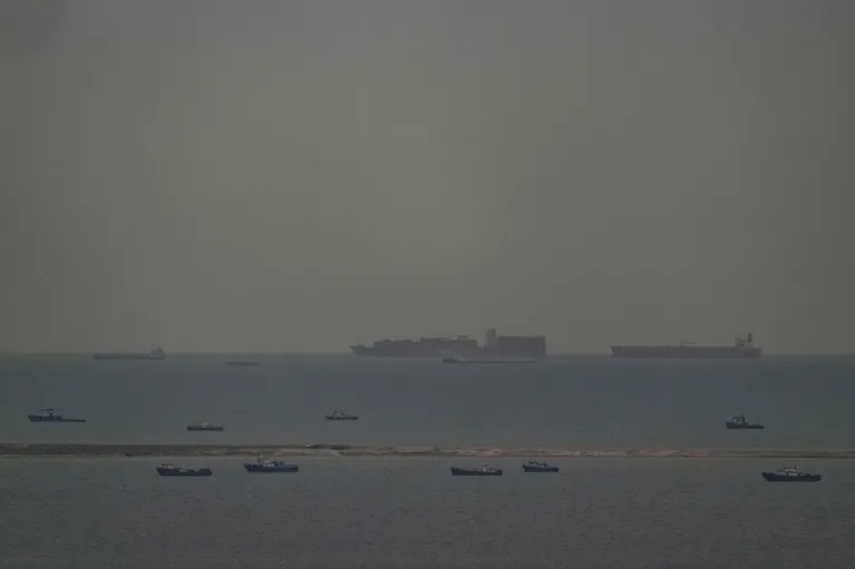 Ships near the Strait of Hormuz.