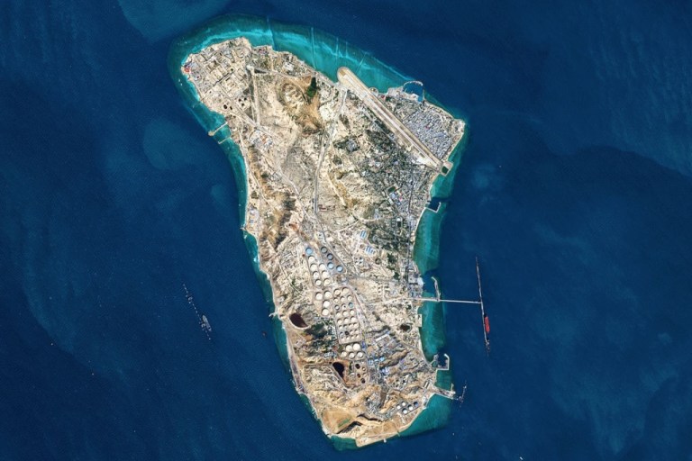 Kharg Island, located in the Persian Gulf.