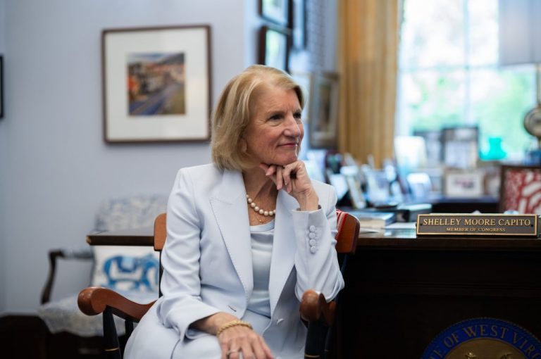 Sen. Shelley Moore Capito (R-WV) speaks to the Washington Examiner in her office in Washington, D.C.