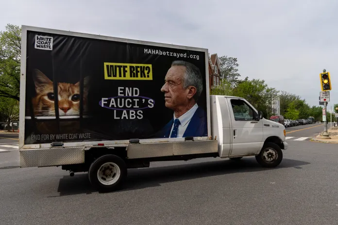 Truck driving around Capitol Hill with "WTF RFK?" on it.