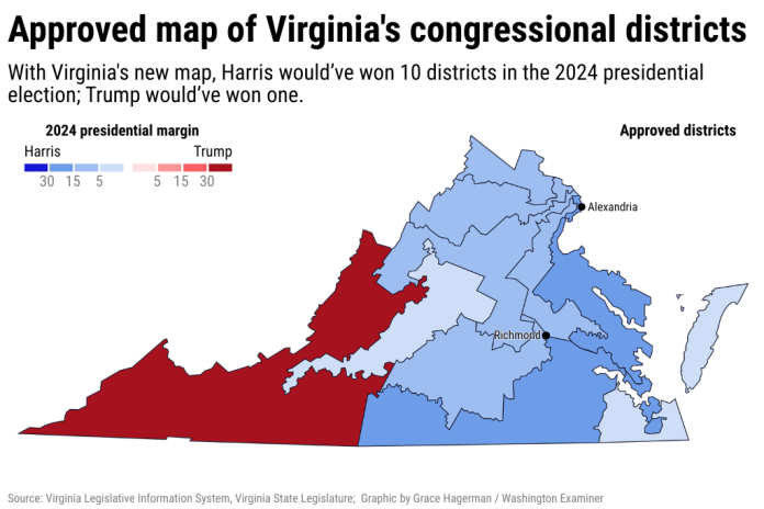 Map of Virginia's approved redistricting plan. Graphic: Grace Hagerman