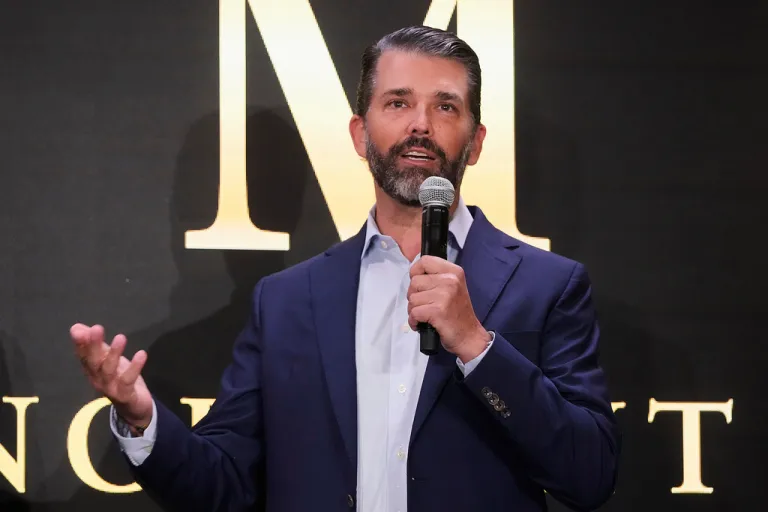Donald Trump Jr. participates in the announcement of Trump Mobile