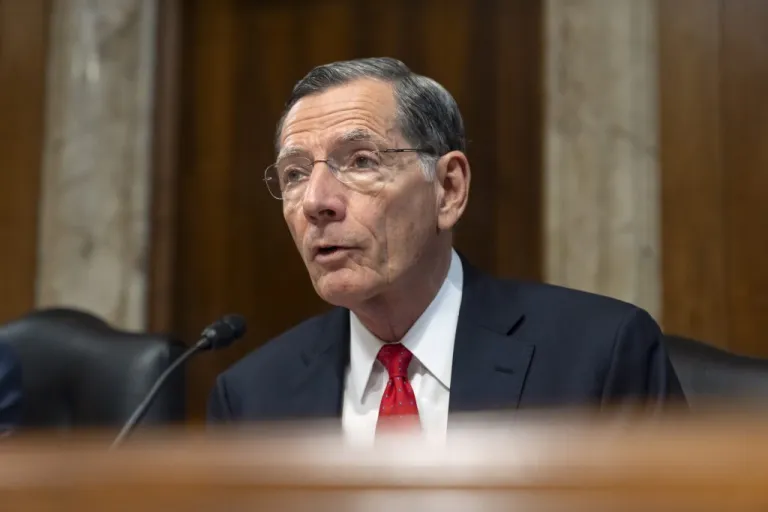 Sen. John Barrasso, R-Wyo., speaks during a hearing of the Senate Committee on Energy and Natural Resources on Capitol Hill, Thursday, July 10, 2025, in Washington. (AP Photo/Mark Schiefelbein)