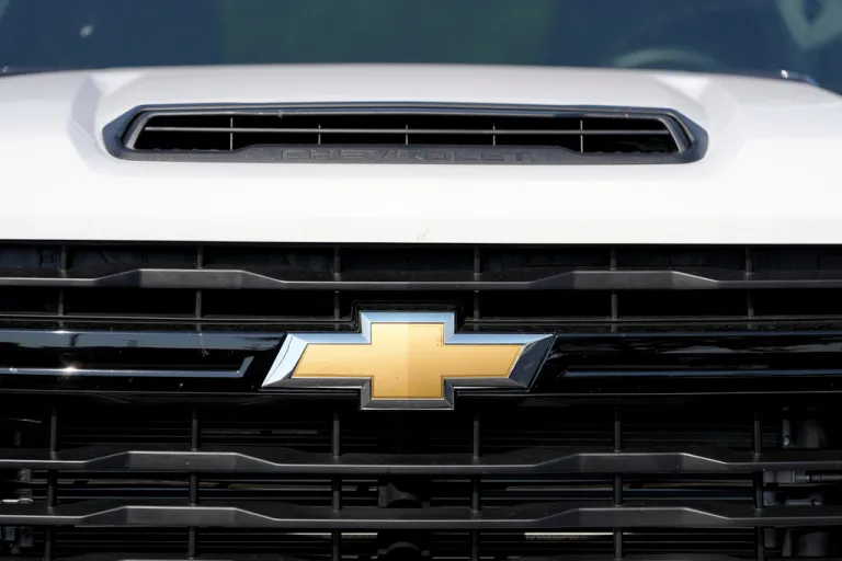 New General Motors vehicles sit on the lot of a Chevrolet dealer Thursday, Aug. 7, 2025, in Fenton, Mo.